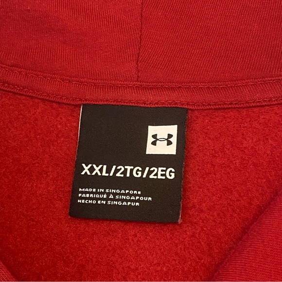 Burgundy UNDER ARMOUR Pullover Hoodie With Front Pouch - Men’s XXL / 2XL - Picture 2 of 12